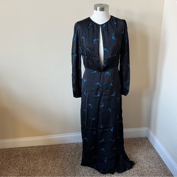 Cynthia Rowley Seabreeze Black Cherry Print Maxi Dress 17515 - Picture 2 of 13